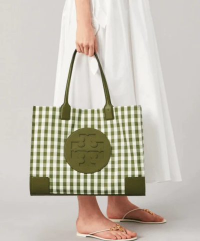 Tory Burch Ella Gingham Tote Bag 20253746 1