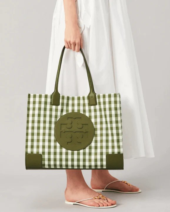 Alternative view of Tory Burch Ella Gingham Tote Bag
