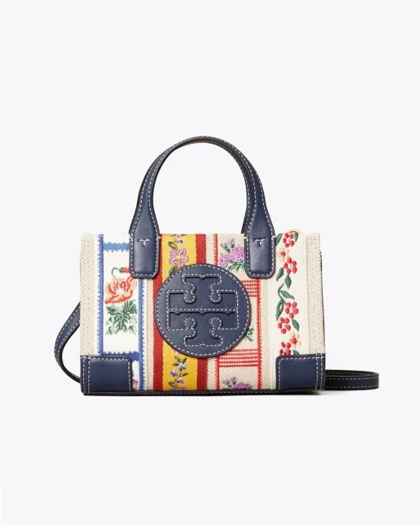 Tory Burch Ella Webbing Patchwork Micro Tote Bag-20239084