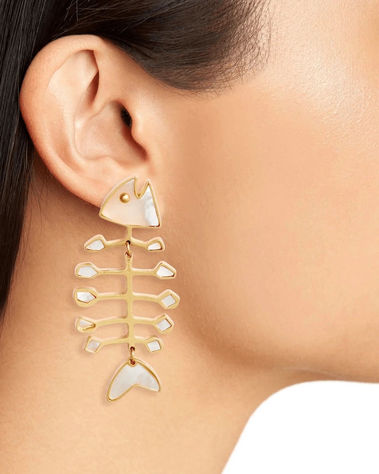 Alternative view of Tory Burch Fish Multi-Color Mismatched Earring