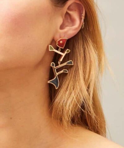 Alternative view of Tory Burch Fish Multi-Color Mismatched Earring