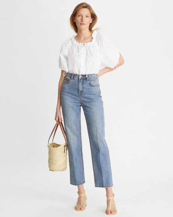 Alternative view of Tory Burch High-Rise Straight Jean