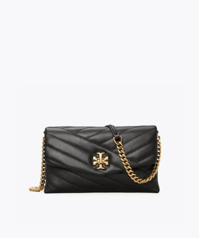 Tory Burch Kira Chevron Chain Wallet Crossbody Bag, Black-20253695