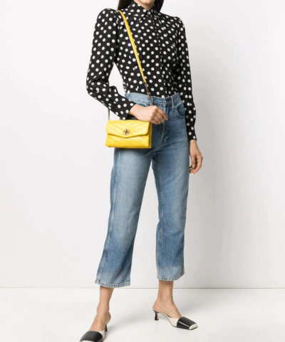 Tory Burch Kira Chevron Chain Wallet Crossbody Bag Yellow 20253682 1