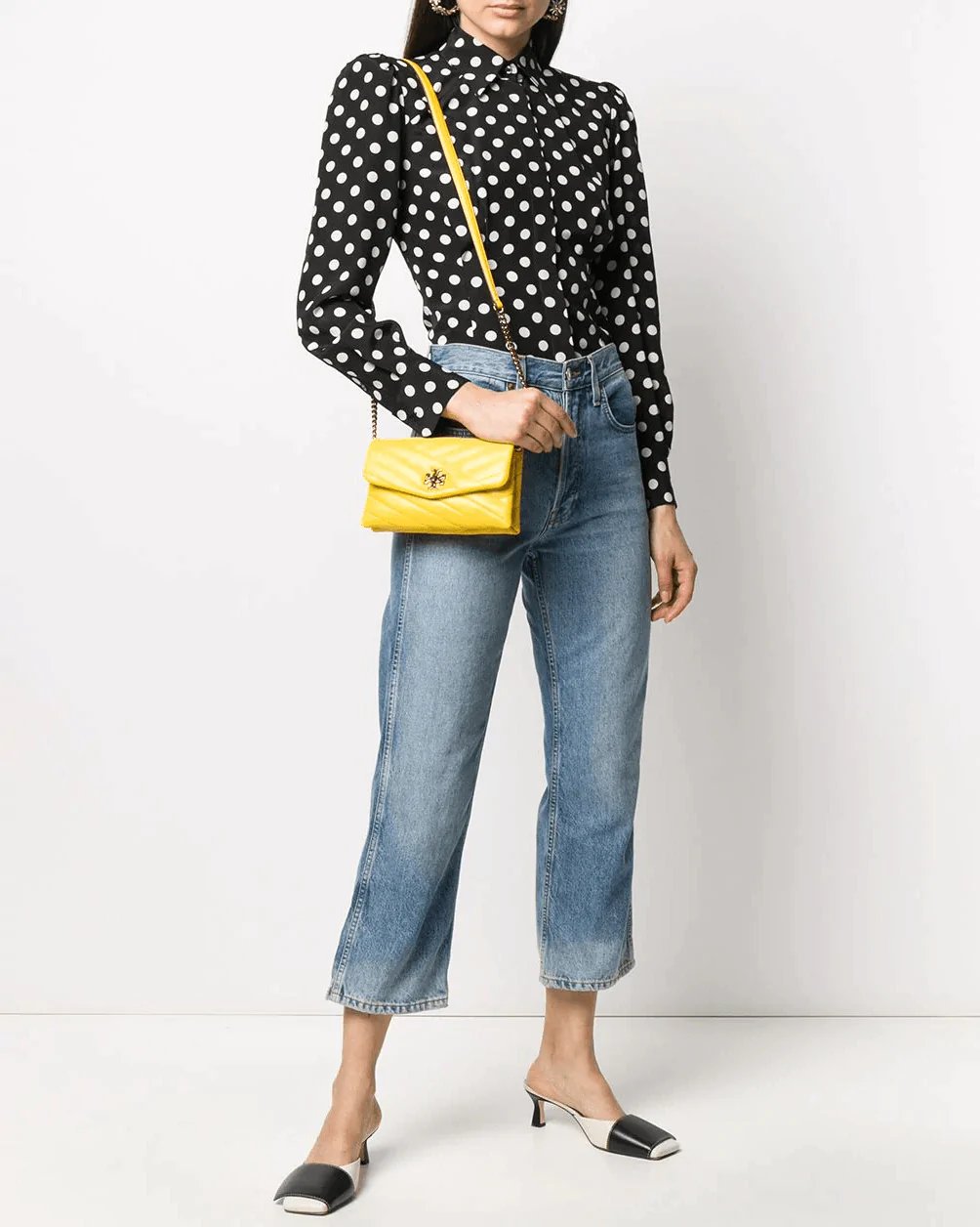 Alternative view of Tory Burch Kira Chevron Chain Wallet Crossbody Bag, Yellow