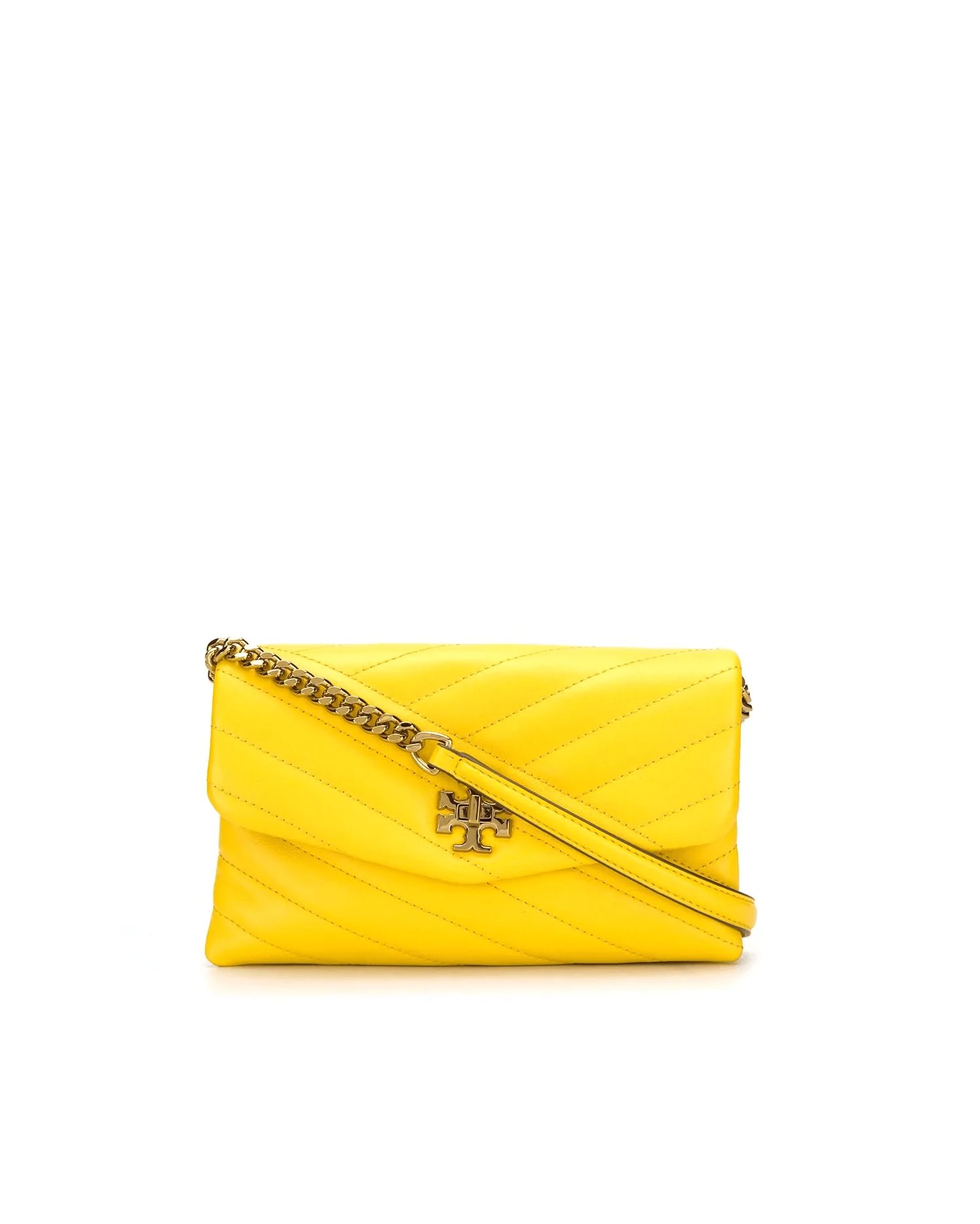 Tory Burch Kira Chevron Chain Wallet Crossbody Bag, Yellow-20253682