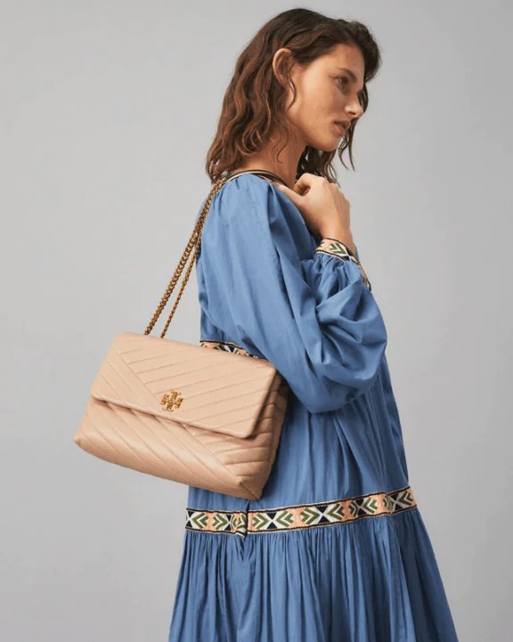 Alternative view of Tory Burch Kira Chevron Convertible Shoulder Bag, Devon Sand
