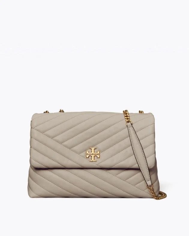 Tory Burch Kira Chevron Convertible Shoulder Bag, Gray Heron-20253424