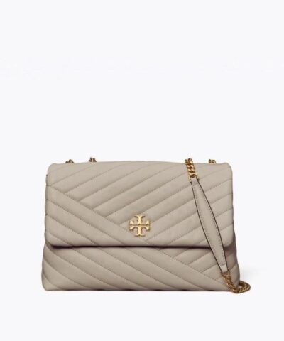 Tory Burch Kira Chevron Convertible Shoulder Bag, Gray Heron-20253425