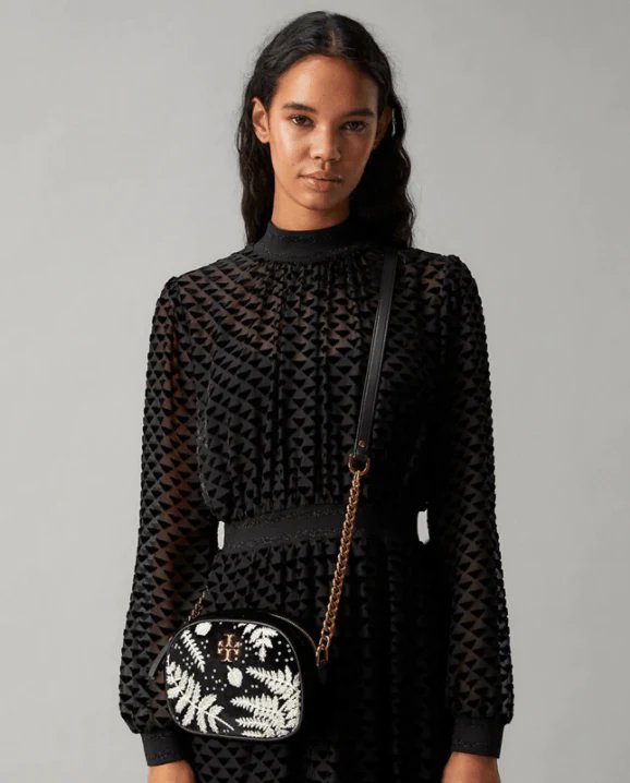 Alternative view of Tory Burch Kira Embroidered Velvet Small Camera Bag