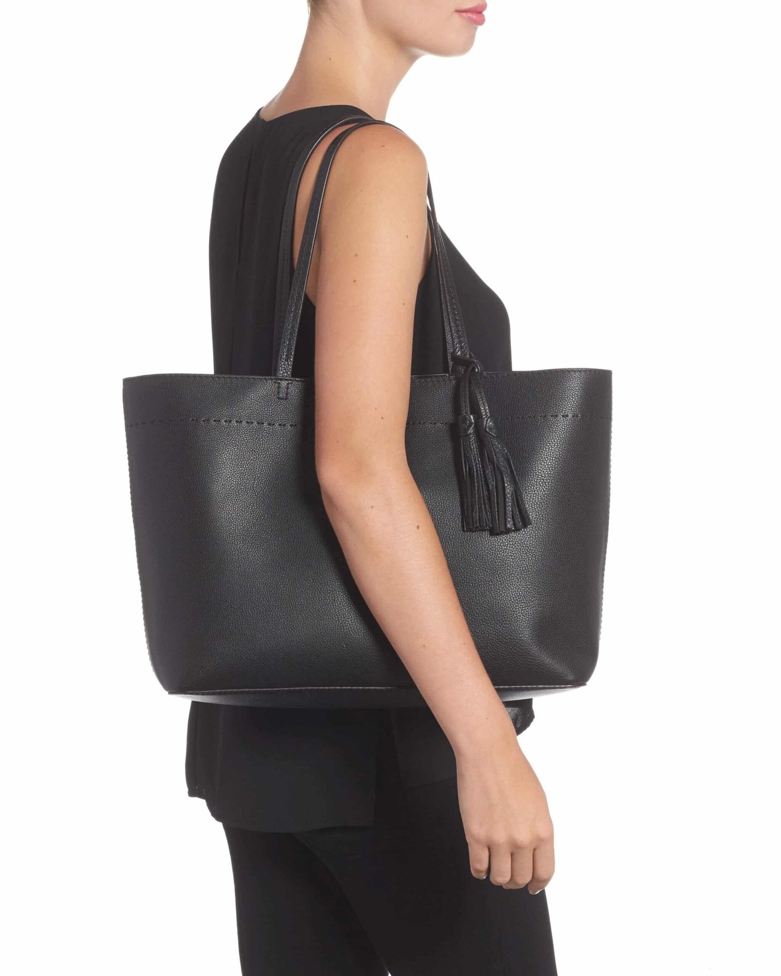 Alternative view of Tory Burch McGraw Leather Tote, Black