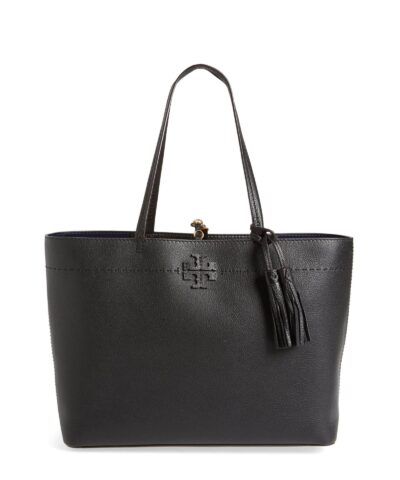 Tory Burch McGraw Leather Tote, Black-20256954