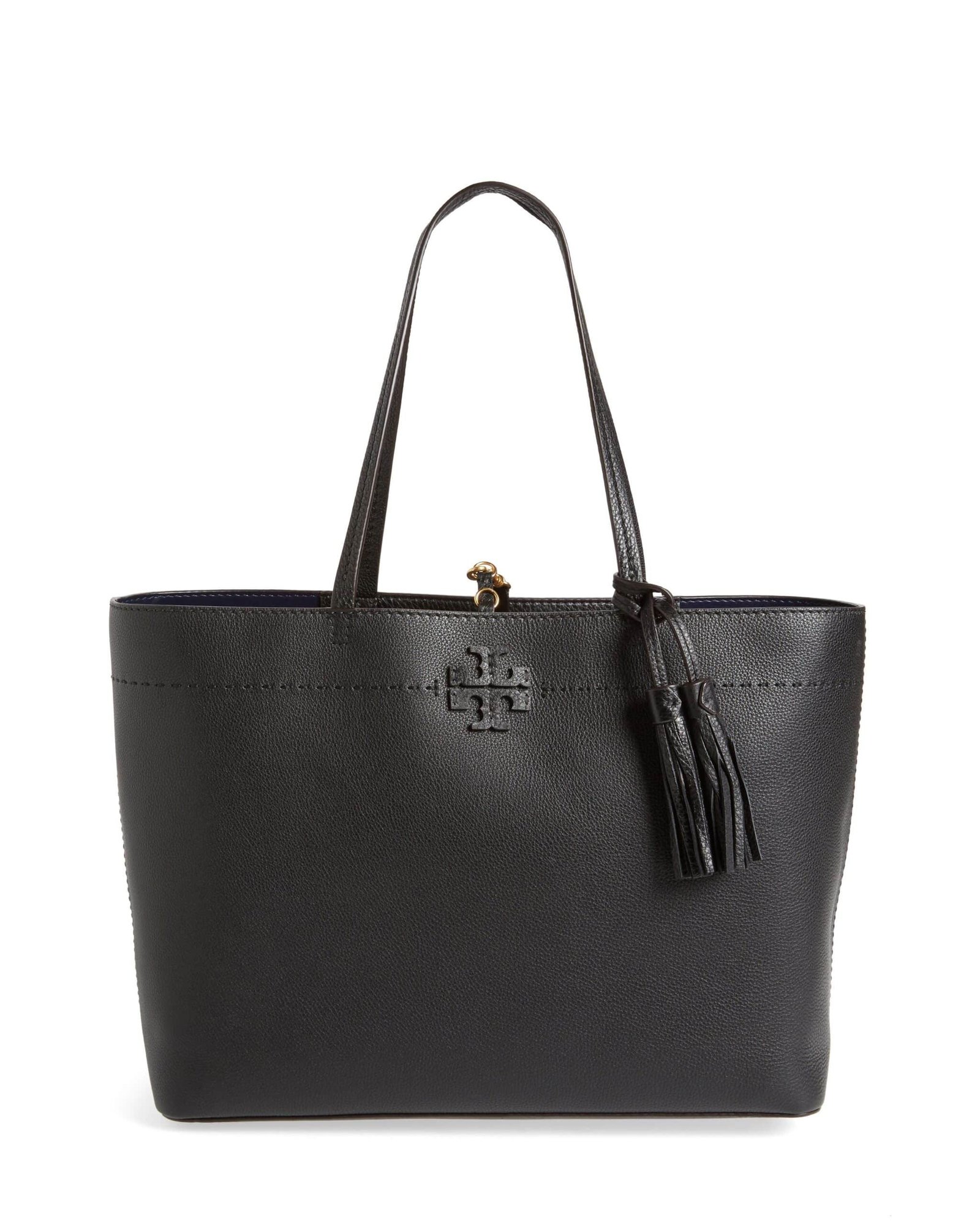 Tory Burch McGraw Leather Tote, Black-20256954