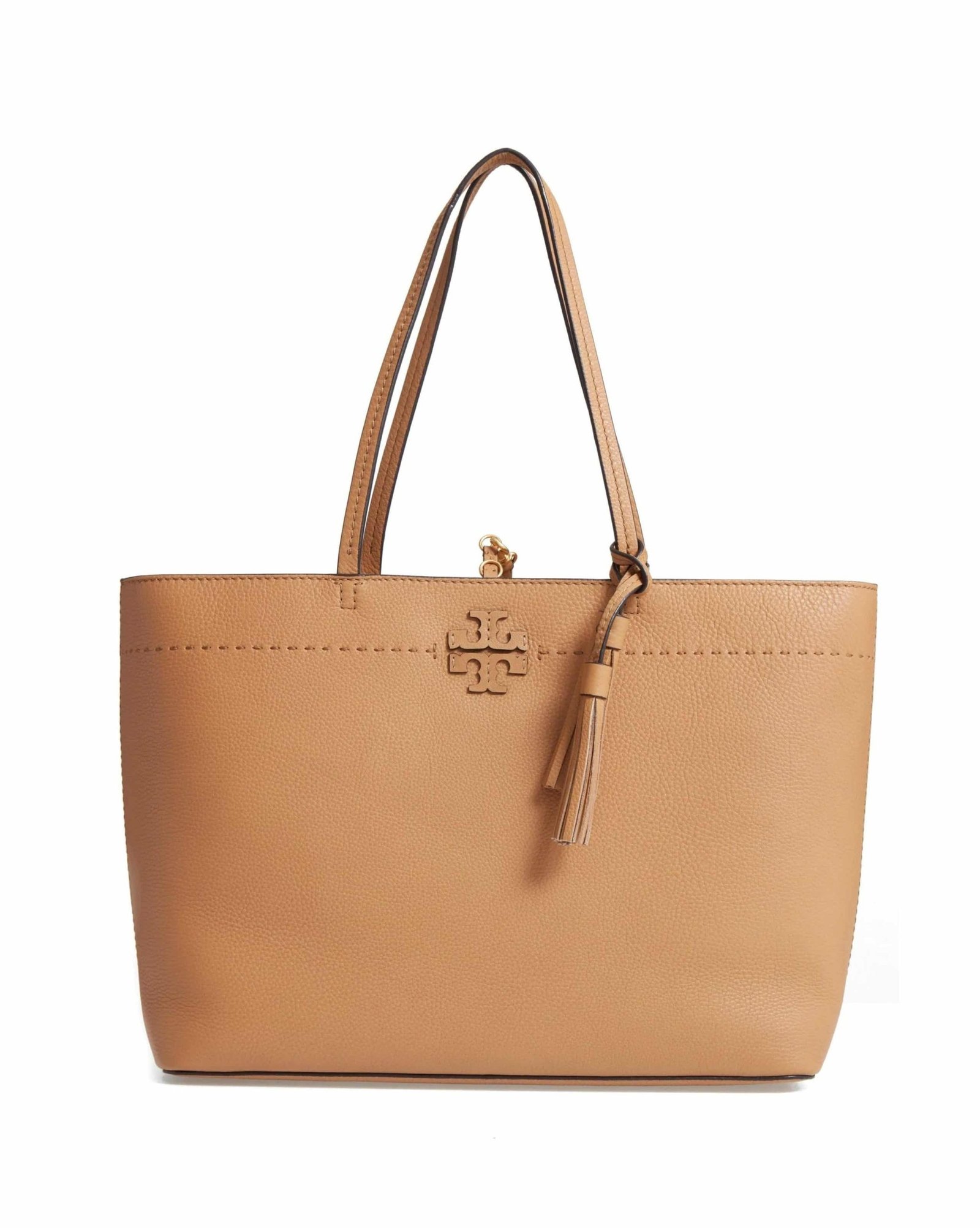 Tory Burch McGraw Leather Tote, Dk Tiramisu-20256960