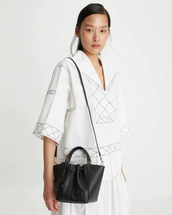 Alternative view of Tory Burch Mcgraw Dragonfly Mini Leather Satchel In Black