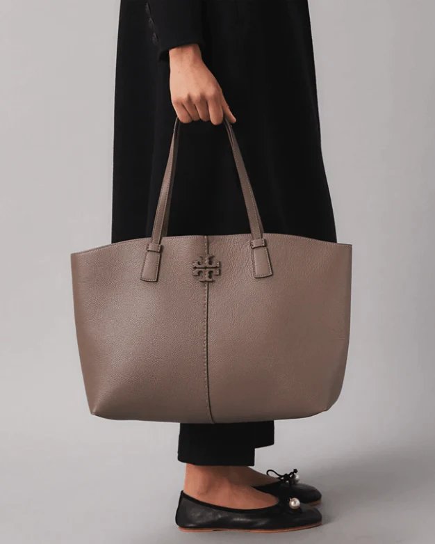 Alternative view of Tory Burch Mcgraw Tote Bag, Silver Maple