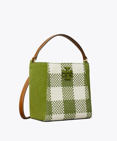 Tory Burch Mcgraw Woven Plaid Small Bucket Bag 20252040 2