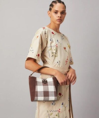 Tory Burch Mcgraw Woven Plaid Small Bucket Bag 20252047 1