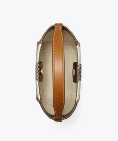 Tory Burch Mcgraw Woven Plaid Small Bucket Bag 20252047 4