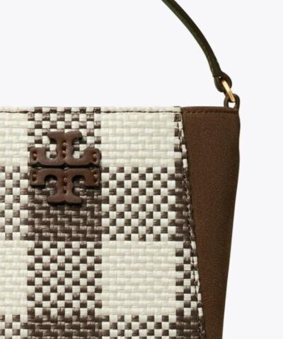 Tory Burch Mcgraw Woven Plaid Small Bucket Bag 20252047 5