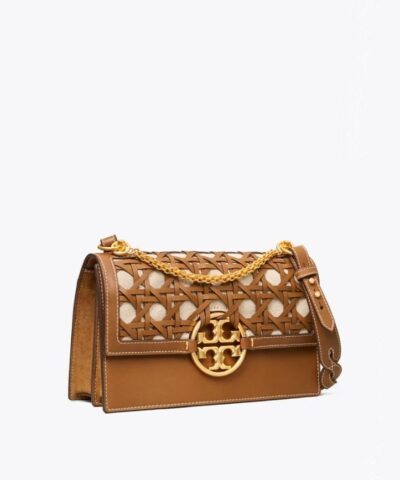 Tory Burch Miller Basket Weave Shoulder Bag In Moose 20251684 2