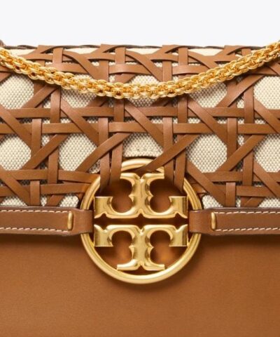 Tory Burch Miller Basket Weave Shoulder Bag In Moose 20251684 4