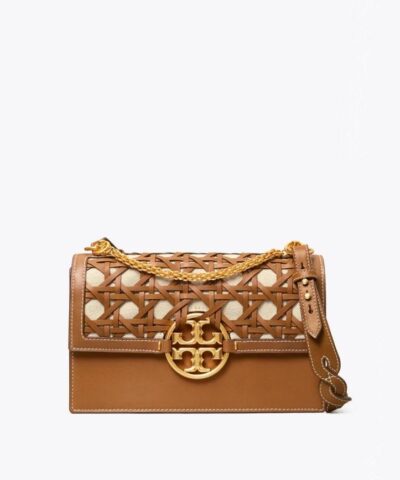 Tory Burch Miller Basket-Weave Shoulder Bag In Moose-20251685