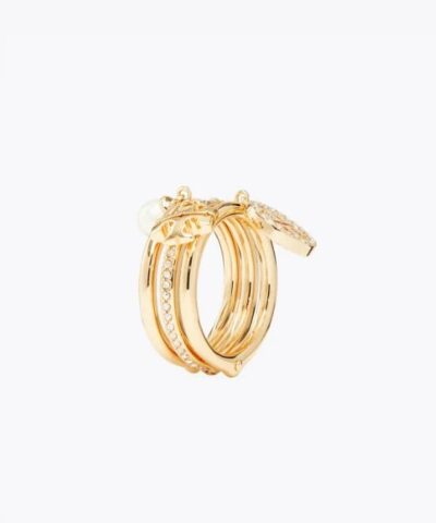 Tory Burch Miller Pave Charm Ring-20239935