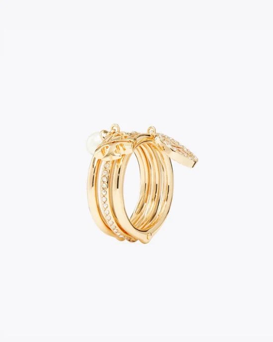 Tory Burch Miller Pave Charm Ring-20239935