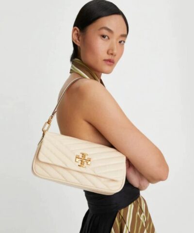 Tory Burch New Cream Kira Chevron Small Flap Shoulder Bag 20243232 1
