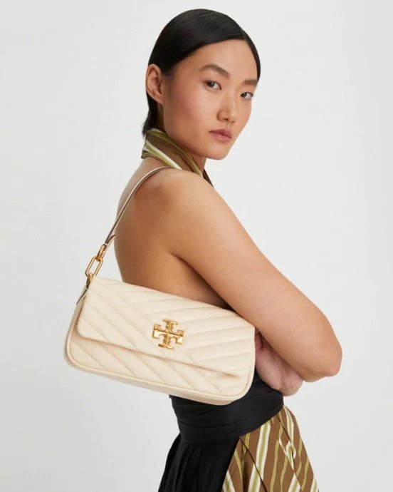 Alternative view of Tory Burch New Cream Kira Chevron Small Flap Shoulder Bag