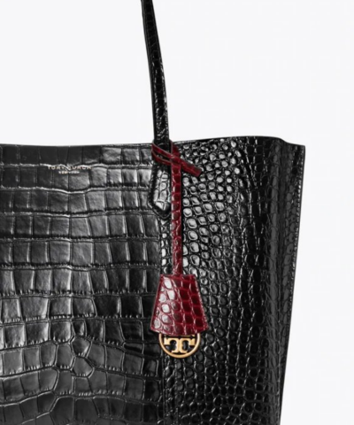 Tory Burch Perry Embossed Triple Compartment Tote Bag Black 20257070 3