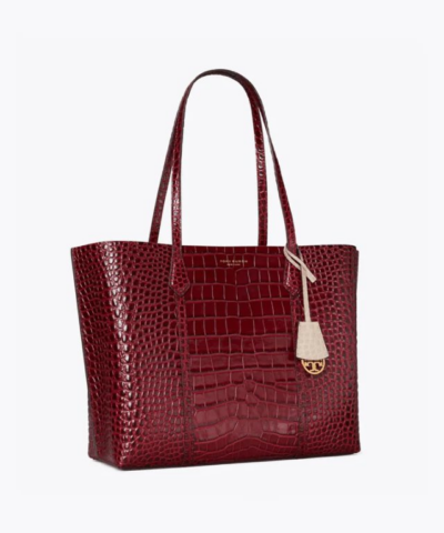 Tory Burch Perry Embossed Triple Compartment Tote Bag Claret 20257056 2