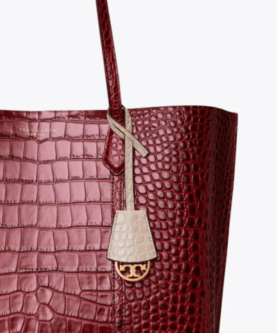 Tory Burch Perry Embossed Triple Compartment Tote Bag Claret 20257056 3