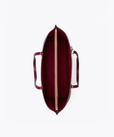 Tory Burch Perry Embossed Triple Compartment Tote Bag Claret 20257056 4