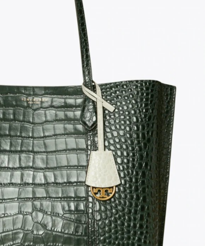 Tory Burch Perry Embossed Triple Compartment Tote Bag Deep Kelp 20257063 3
