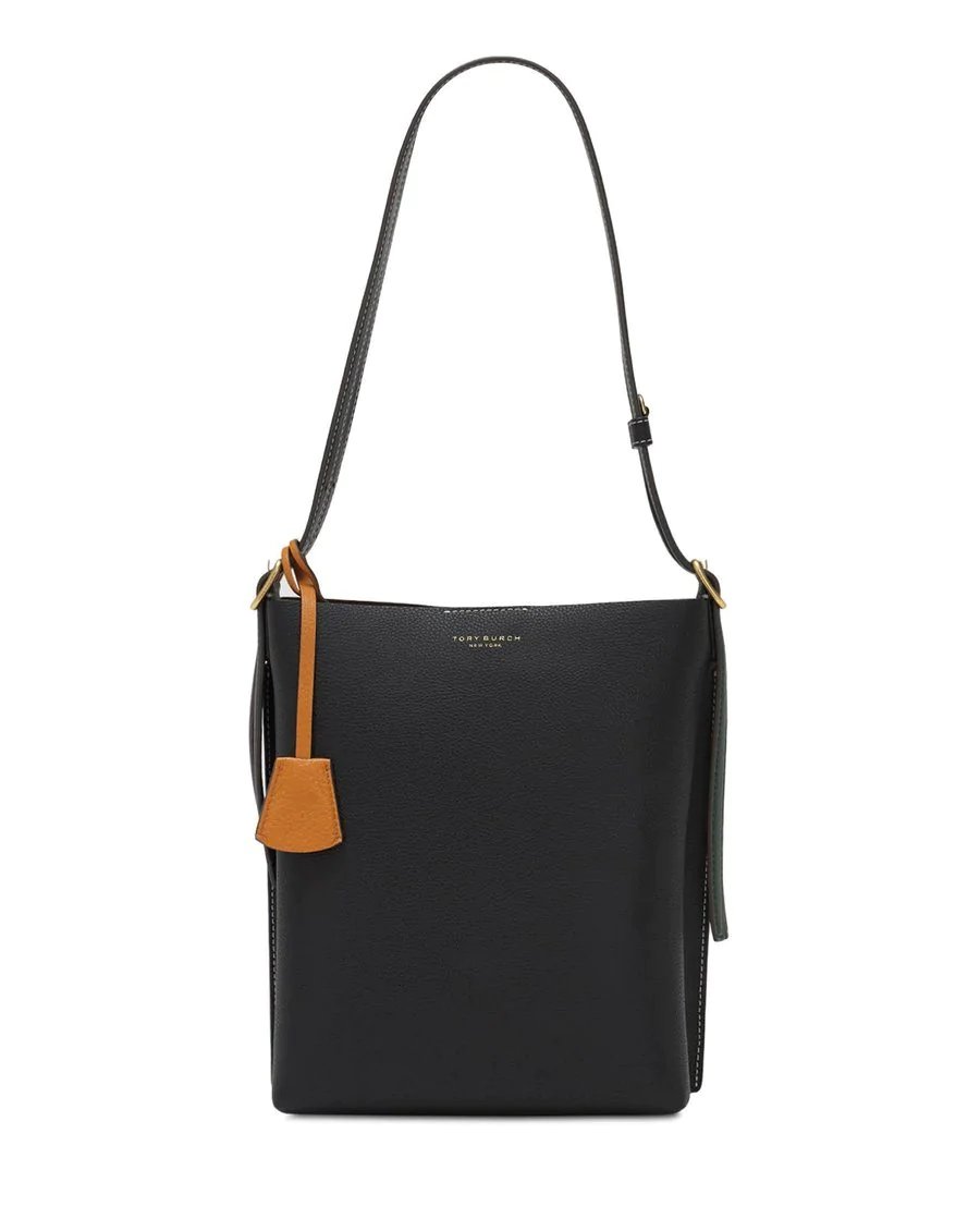 Tory Burch Perry Leather Bucket Bag, Black-20253710