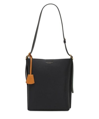Tory Burch Perry Leather Bucket Bag, Black-20253711