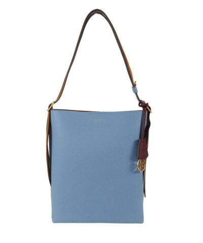 Tory Burch Perry Leather Bucket Bag, Blue-20253718