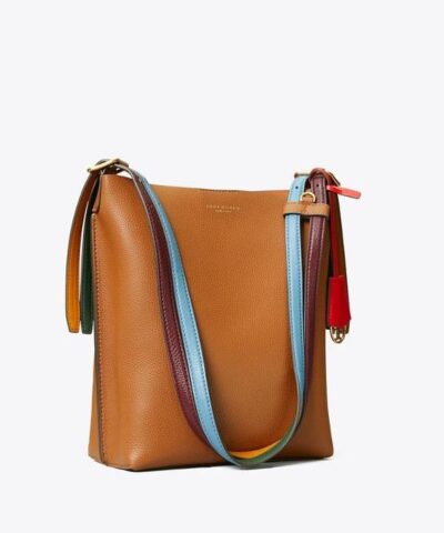 Tory Burch Perry Leather Bucket Bag Light Umber 20253702 1