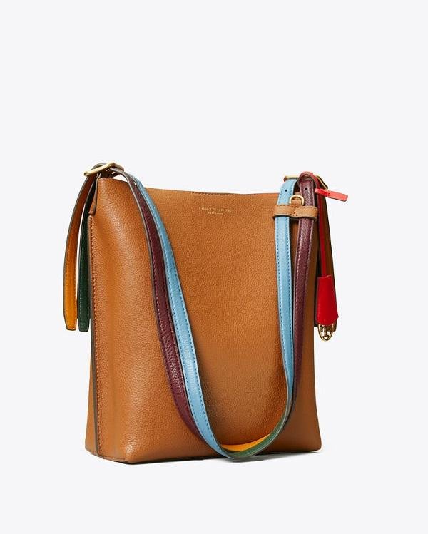 Alternative view of Tory Burch Perry Leather Bucket Bag, Light Umber