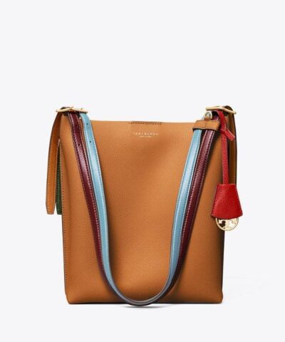 Tory Burch Perry Leather Bucket Bag Light Umber 20253702 2