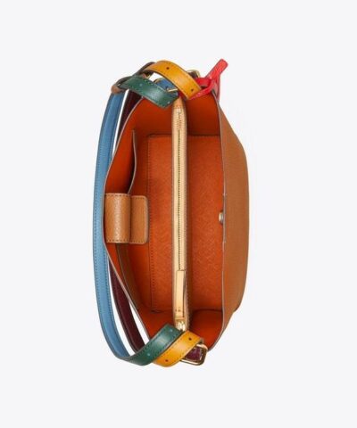 Tory Burch Perry Leather Bucket Bag Light Umber 20253702 4