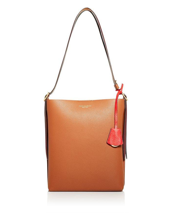 Tory Burch Perry Leather Bucket Bag, Light Umber-20253702
