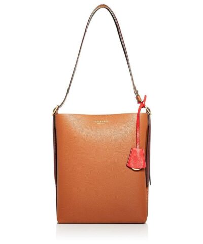 Tory Burch Perry Leather Bucket Bag, Light Umber-20253703