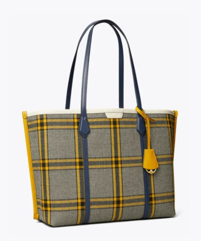 Tory Burch Perry Plaid Triple Compartment Tote 20258063 2