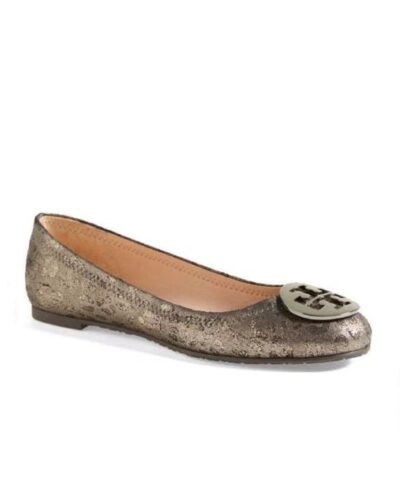 Tory Burch Powder Cheetah Print Reva Logo Ballet Flats-20228648
