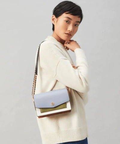 Tory Burch Robinson Color Block Mini Shoulder Bag Cloud Blue 20257043 1