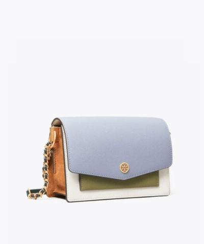Tory Burch Robinson Color Block Mini Shoulder Bag Cloud Blue 20257043 2