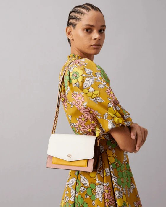 Alternative view of Tory Burch Robinson Color-Block Mini Shoulder Bag, New Ivory